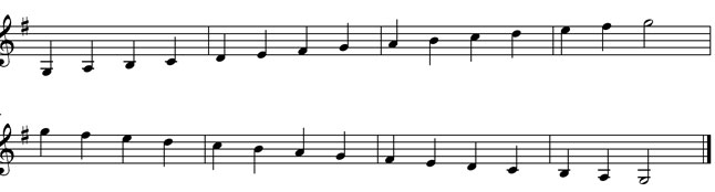 Tonleiter über zwei Oktaven Tonleiter